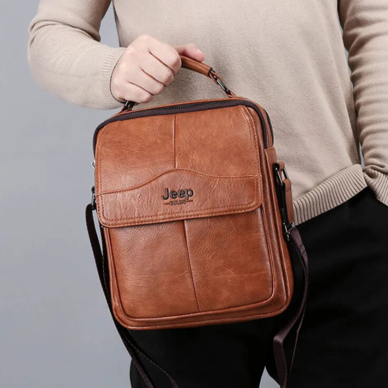Jeep Buluo Men PU Leather Messenger Bag