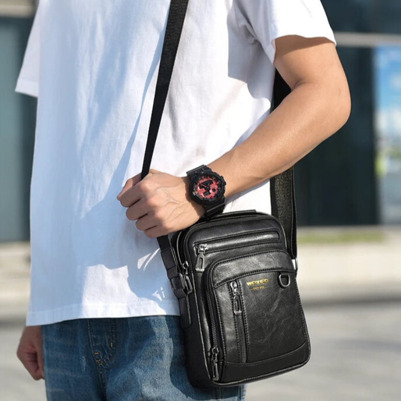 Men PU Leather Sling Crossbody Bag Bolsnik