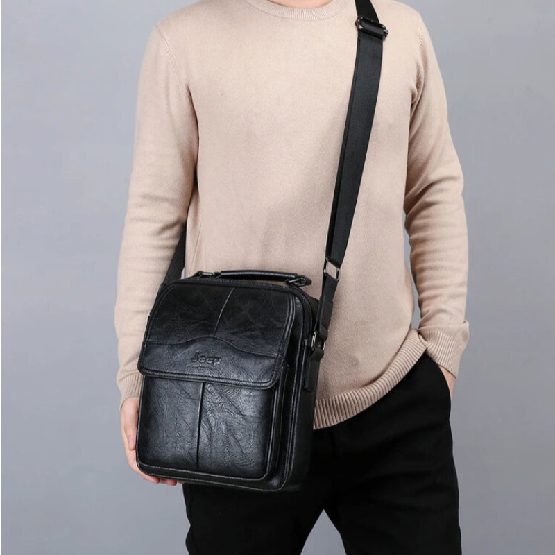 Jeep Buluo Men PU Leather Messenger Bag