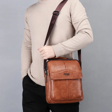 Jeep Buluo Men PU Leather Messenger Bag