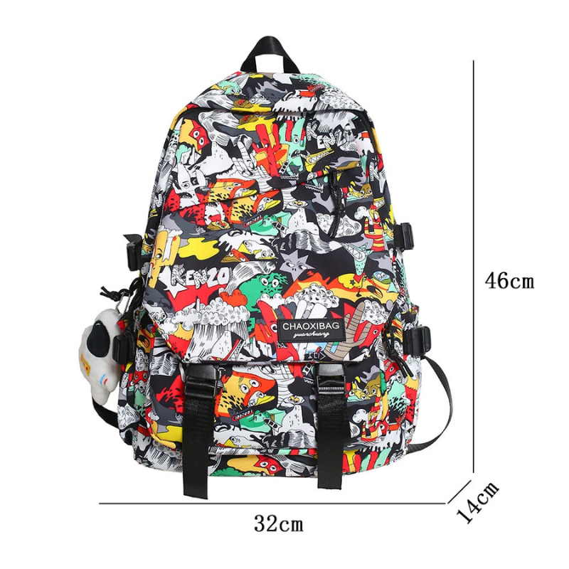 Graffiti Print Teen School Bag Bolsnik