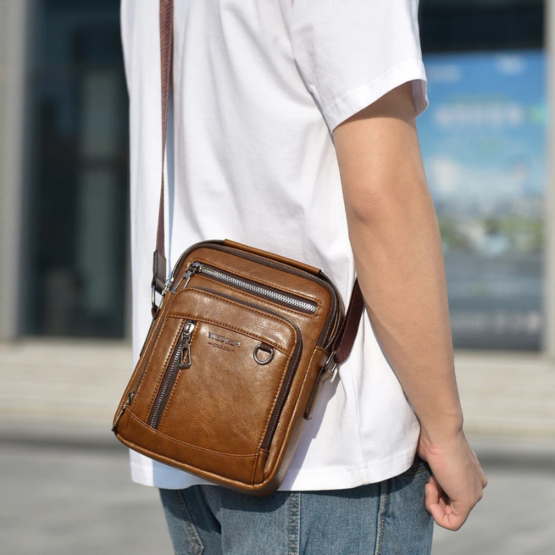 Men PU Leather Sling Crossbody Bag Bolsnik