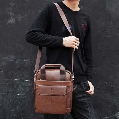 Humerpaul Men PU Leather Crossbody Bag
