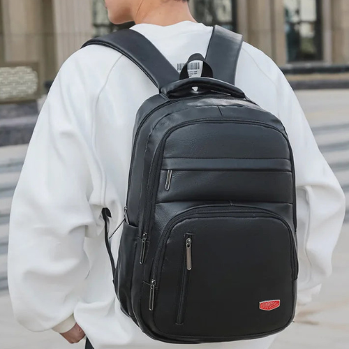 PU Leather Water-Resistant Business Laptop Backpack Bolsnik