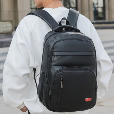 PU Leather Water-Resistant Business Laptop Backpack Bolsnik