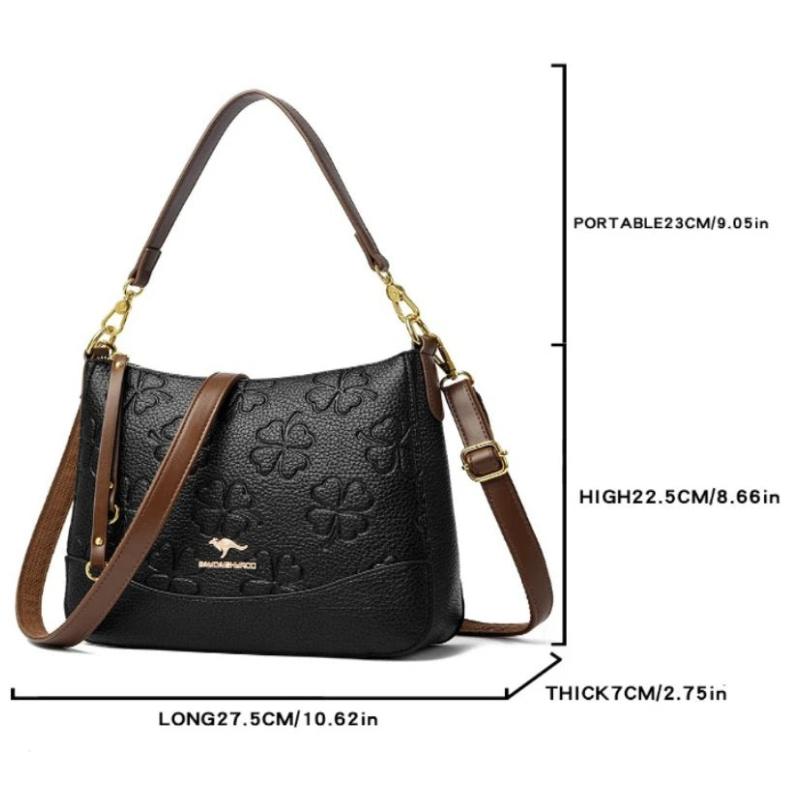 Vanderwah Elegant Floral PU Leather Shoulder Bag