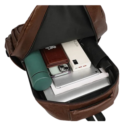 PU Leather Water-Resistant Business Laptop Backpack Bolsnik