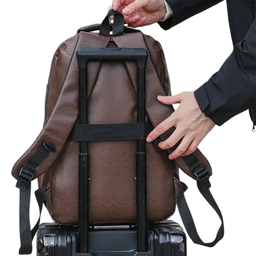PU Leather Water-Resistant Business Laptop Backpack Bolsnik