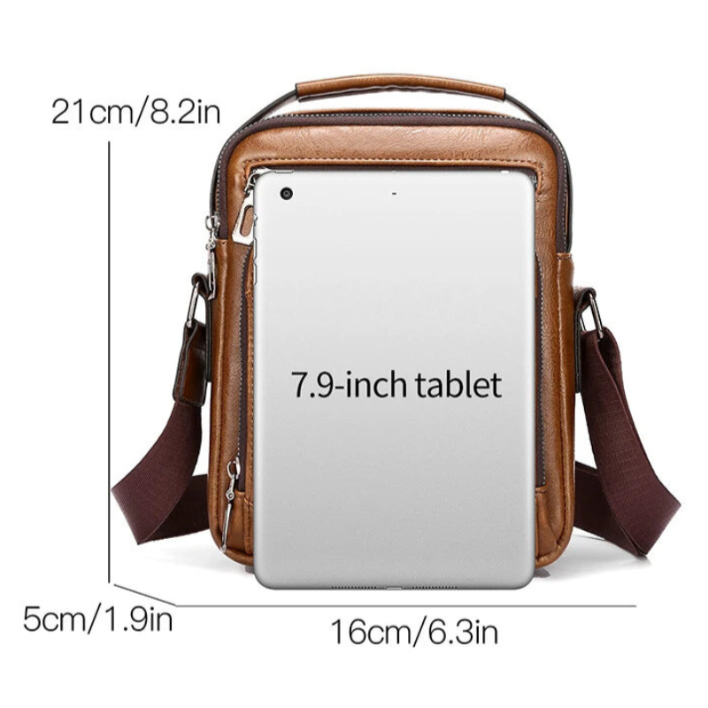 Men PU Leather Sling Crossbody Bag Bolsnik