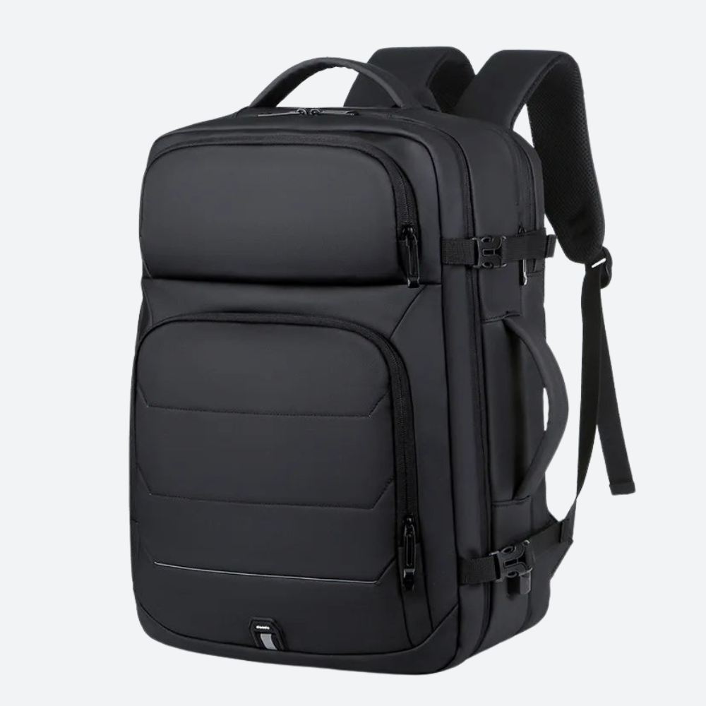 Expandable Waterproof USB Laptop Backpack Black Bolsnik