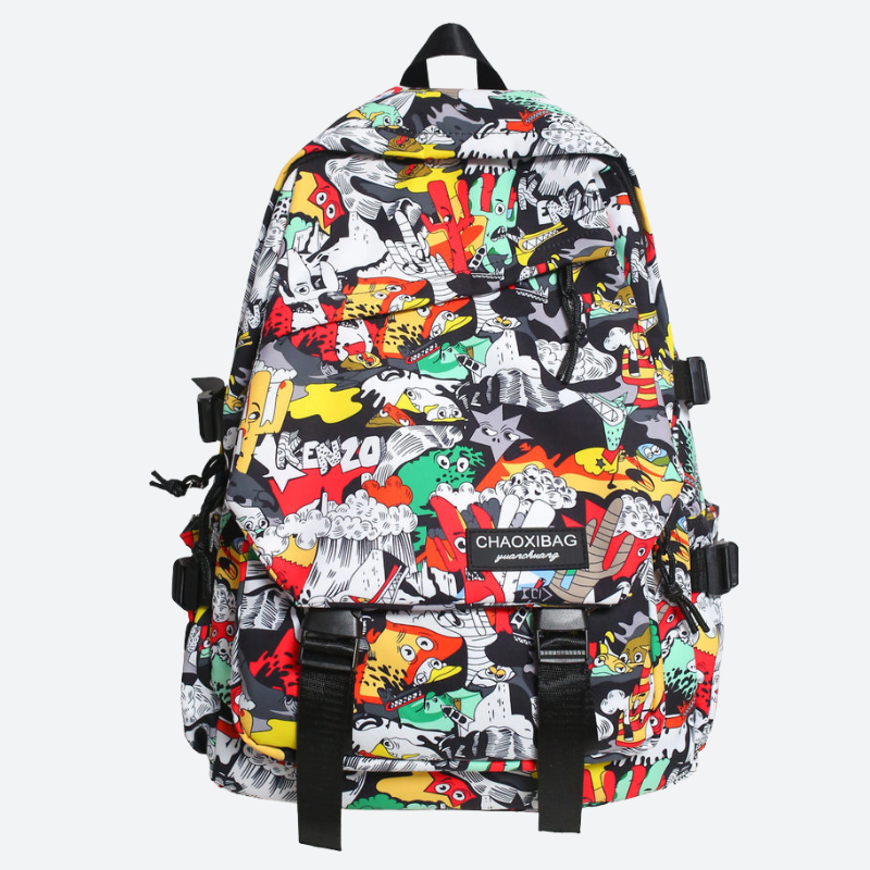Graffiti Print Teen School Bag Bolsnik