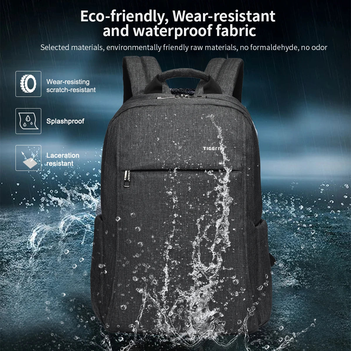 Tigernu Waterproof Anti-Theft Laptop Backpack with USB Charging