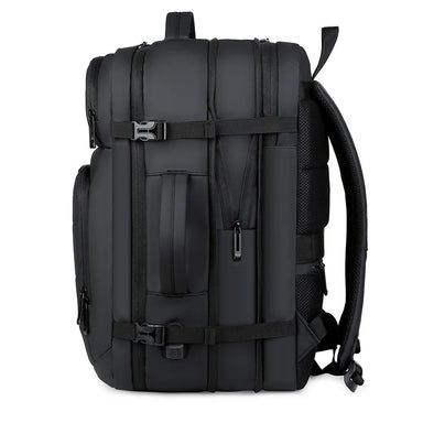 Expandable Waterproof USB Laptop Backpack Black Bolsnik