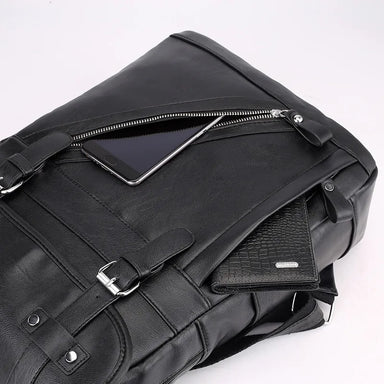 Vintage PU Leather Water-Resistant Laptop Travel Backpack Bolsnik