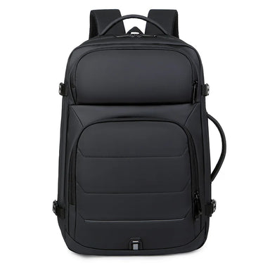 Expandable Waterproof USB Laptop Backpack Black Bolsnik