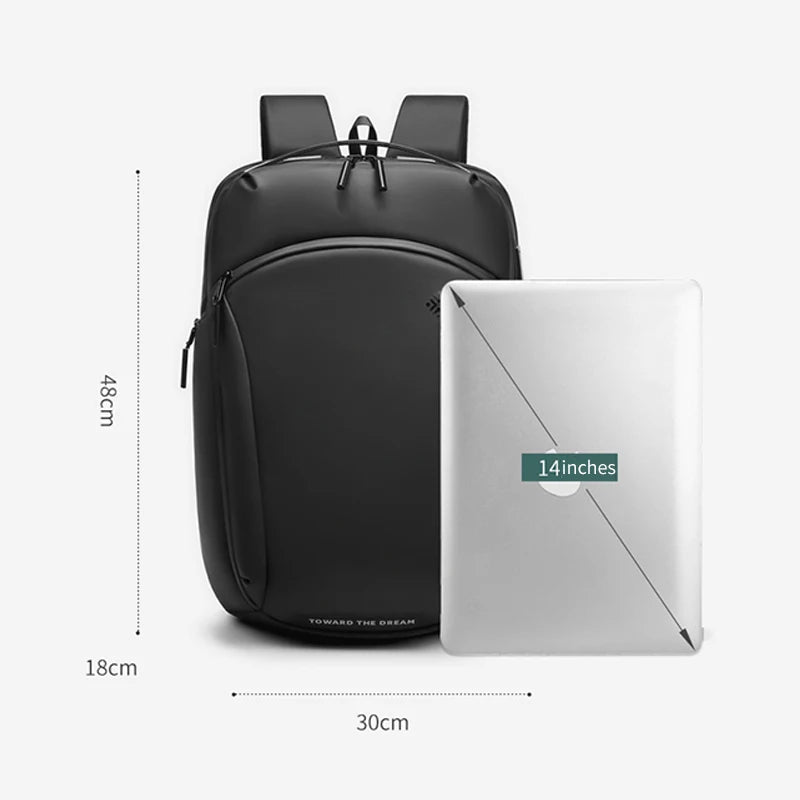 RZTX 36L Water-Resistant Laptop Backpack Black