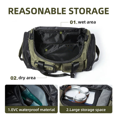 MOYYI Waterproof Travel Bag with Shoe Compartment and Wet Dry Separation