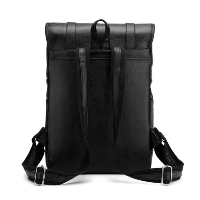 Vintage PU Leather Water-Resistant Laptop Travel Backpack Bolsnik