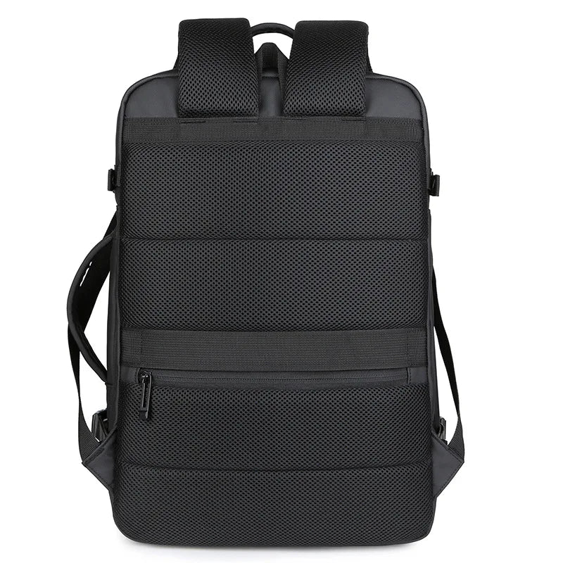 Expandable Waterproof USB Laptop Backpack Black Bolsnik