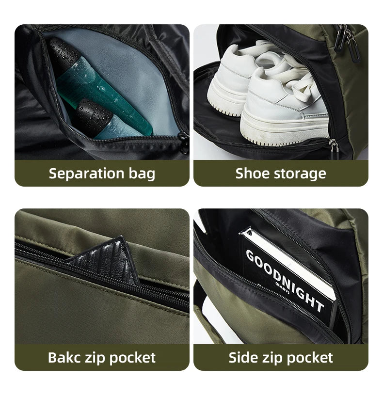 MOYYI Waterproof Travel Bag with Shoe Compartment and Wet Dry Separation