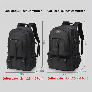 Waterproof Travel Laptop Backpack with USB Charging Black Bolsnik
