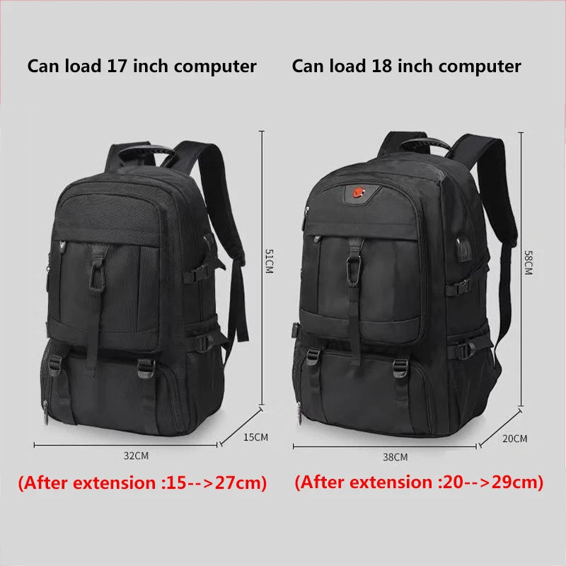 Waterproof Travel Laptop Backpack with USB Charging Black Bolsnik