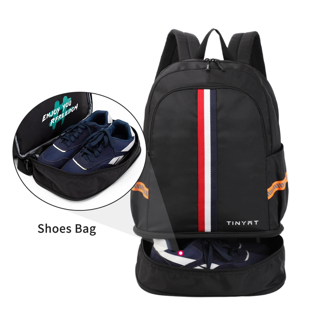 Tinyat Waterproof Gym Backpack with Shoe Compartment