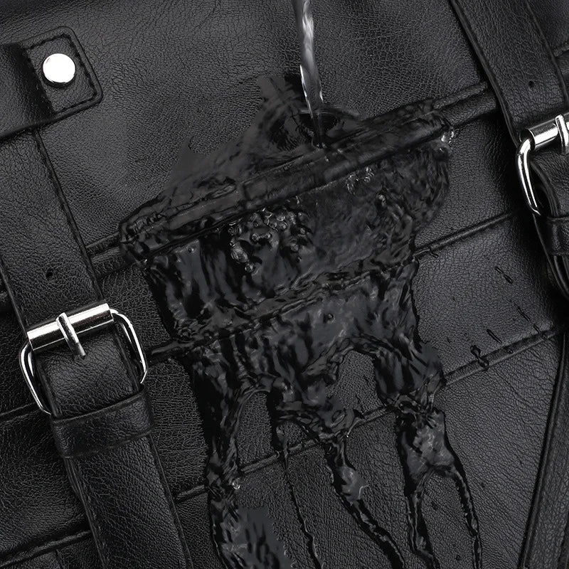 Vintage PU Leather Water-Resistant Laptop Travel Backpack Bolsnik