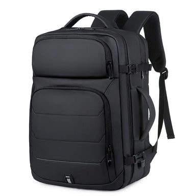 Expandable Waterproof USB Laptop Backpack Black Bolsnik
