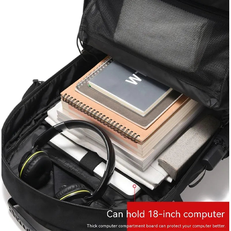 Waterproof Travel Laptop Backpack with USB Charging Black Bolsnik