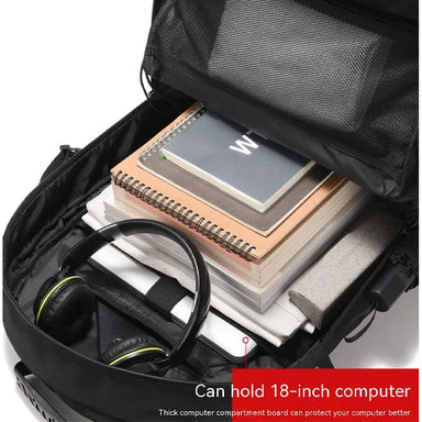 Waterproof Travel Laptop Backpack with USB Charging Black Bolsnik