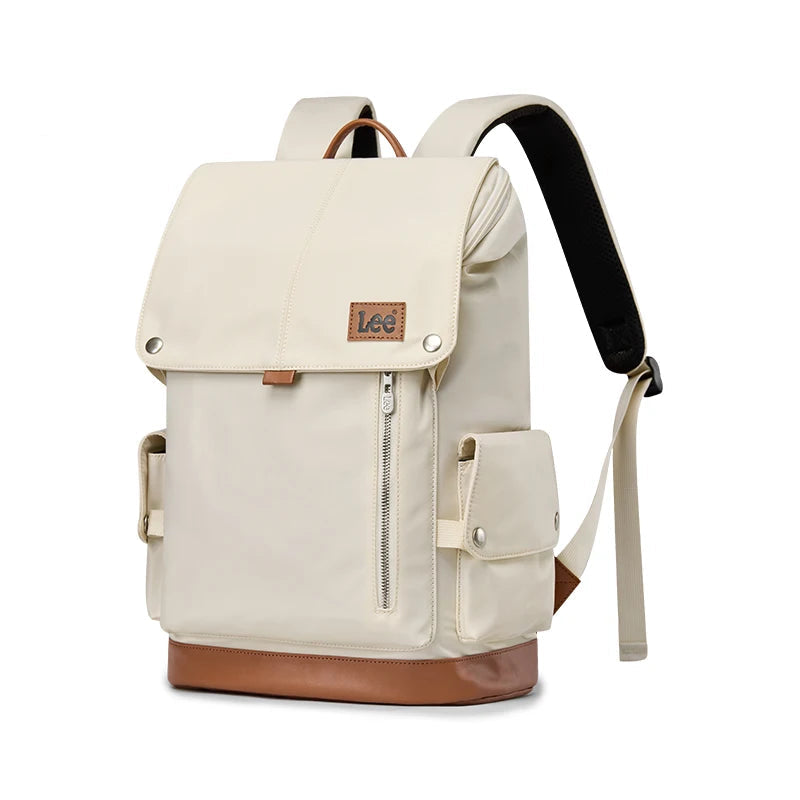 LEE Ultra-Capacity Waterproof Leather Laptop Backpack