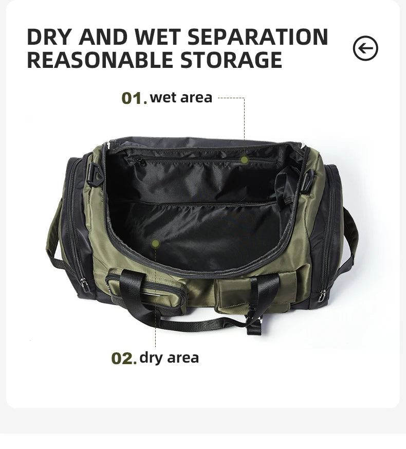 MOYYI Waterproof Travel Bag with Shoe Compartment and Wet Dry Separation