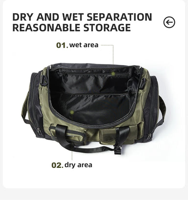 MOYYI Waterproof Travel Bag with Shoe Compartment and Wet Dry Separation
