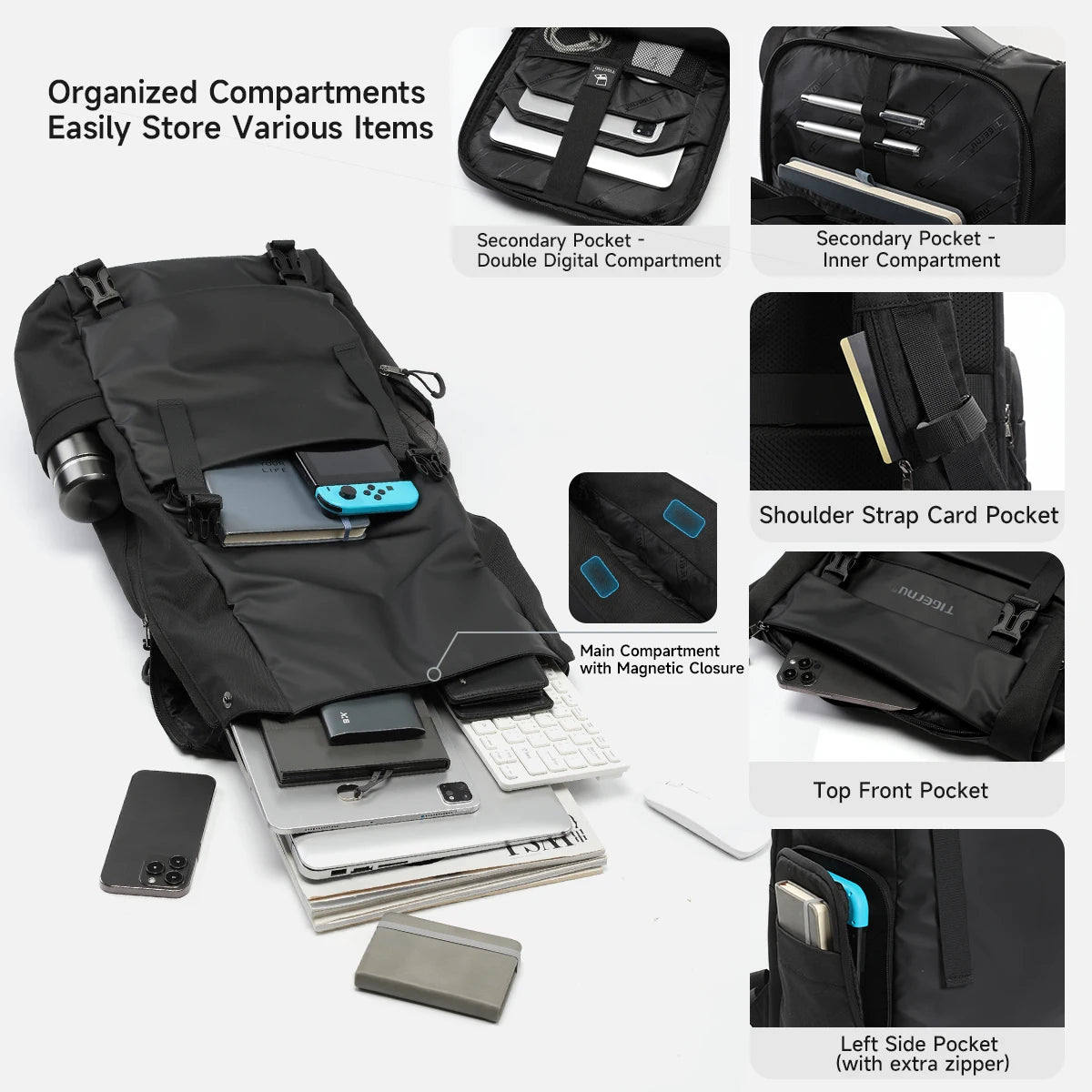 Tigernu Urban Expandable Laptop Backpack 28L-38L
