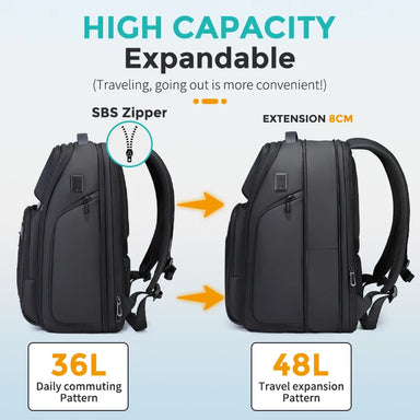 Bolsnik Ultimate 36L Travel Backpack – Waterproof & USB Charging
