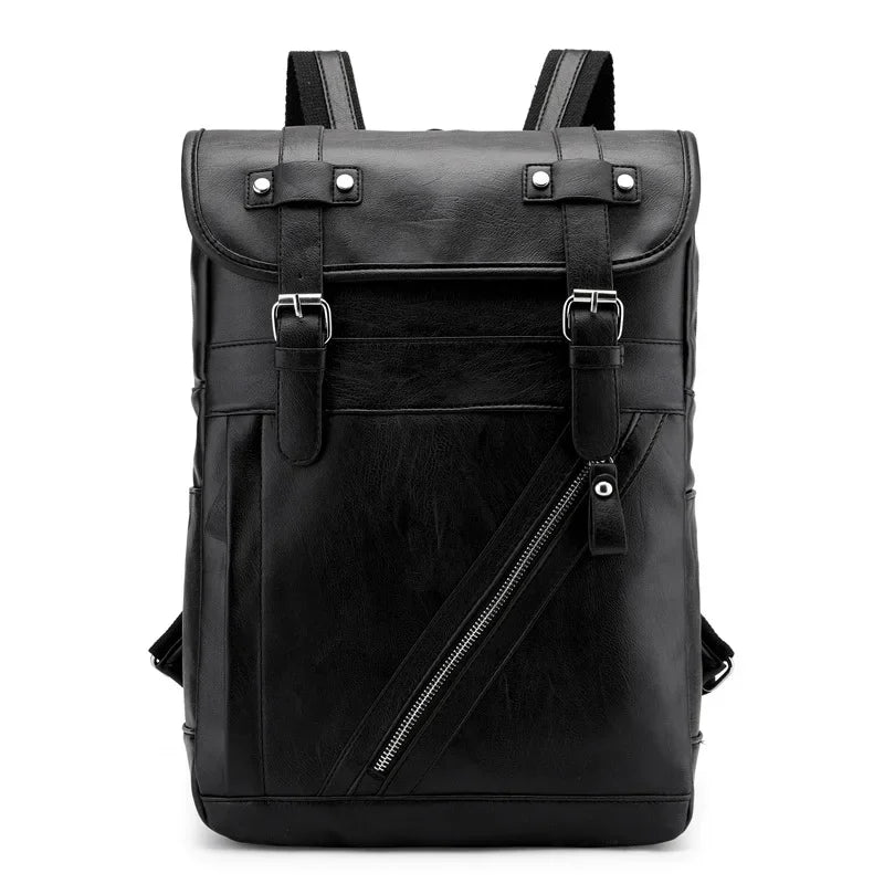 Vintage PU Leather Water-Resistant Laptop Travel Backpack Bolsnik