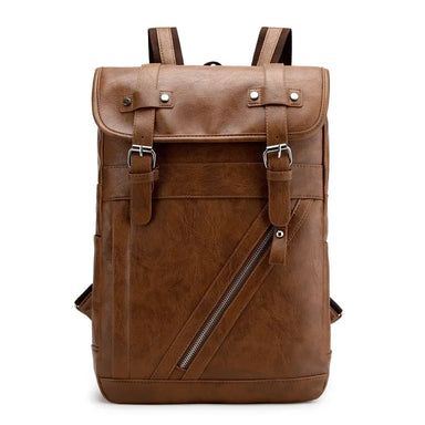 Vintage PU Leather Water-Resistant Laptop Travel Backpack Bolsnik