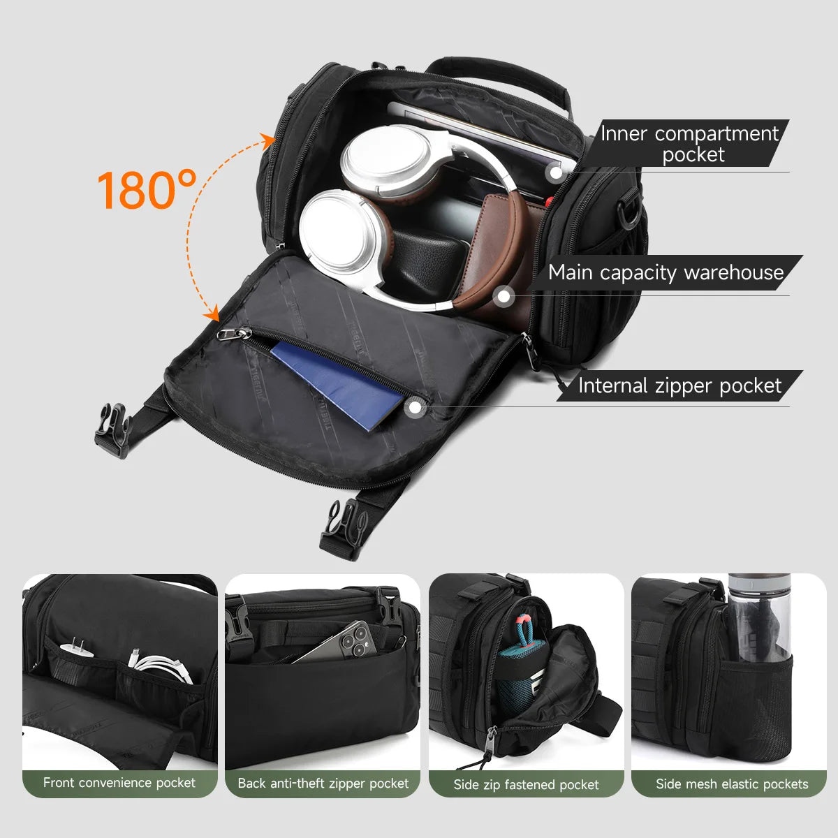 Tigernu Tactical Crossbody Bag – Waterproof & Versatile for Outdoor Adventures