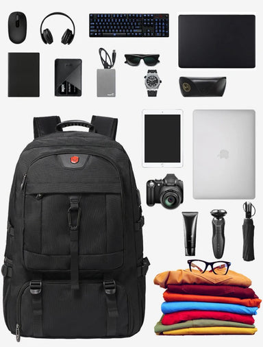 Waterproof Travel Laptop Backpack with USB Charging Black Bolsnik
