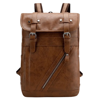 Vintage PU Leather Water-Resistant Laptop Travel Backpack Bolsnik
