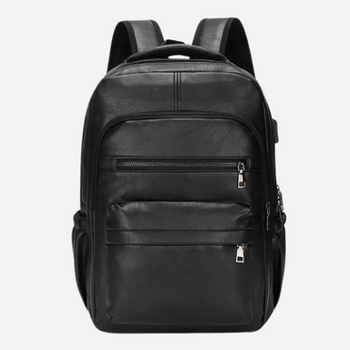 Waterproof PU Leather Laptop Backpack with USB Charging Port Bolsnik