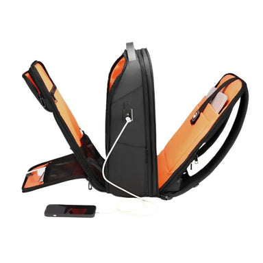 Fenruien 35L Waterproof Laptop Backpack with USB Charging Black